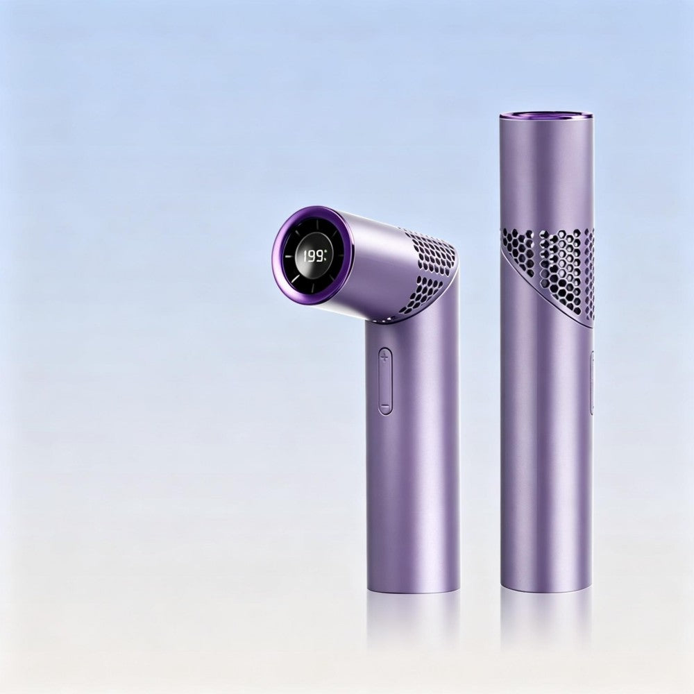 LuxeWand Compact Lipstick-Style Fan - with Stepless Turbo Airflow (Lavender Mist / Pearl White / Mint Green)