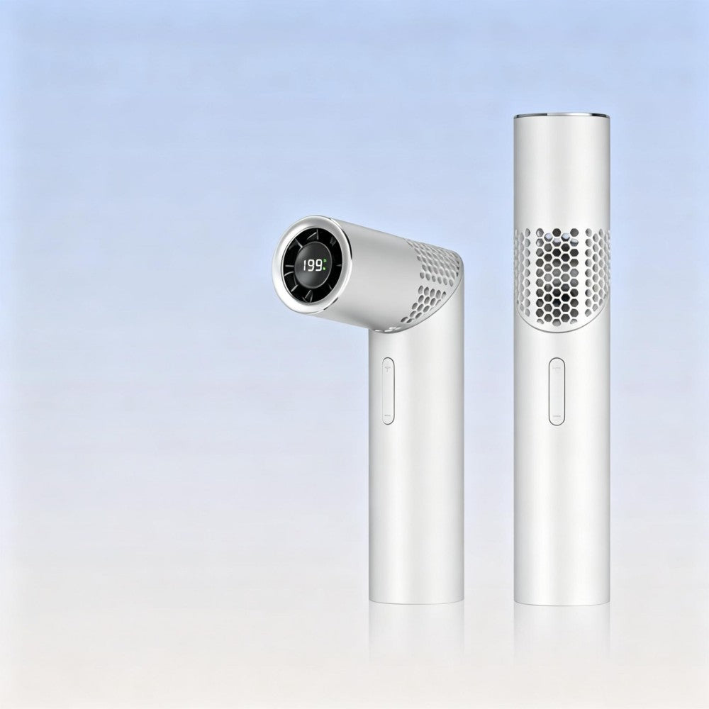 LuxeWand Compact Lipstick-Style Fan - with Stepless Turbo Airflow (Lavender Mist / Pearl White / Mint Green)