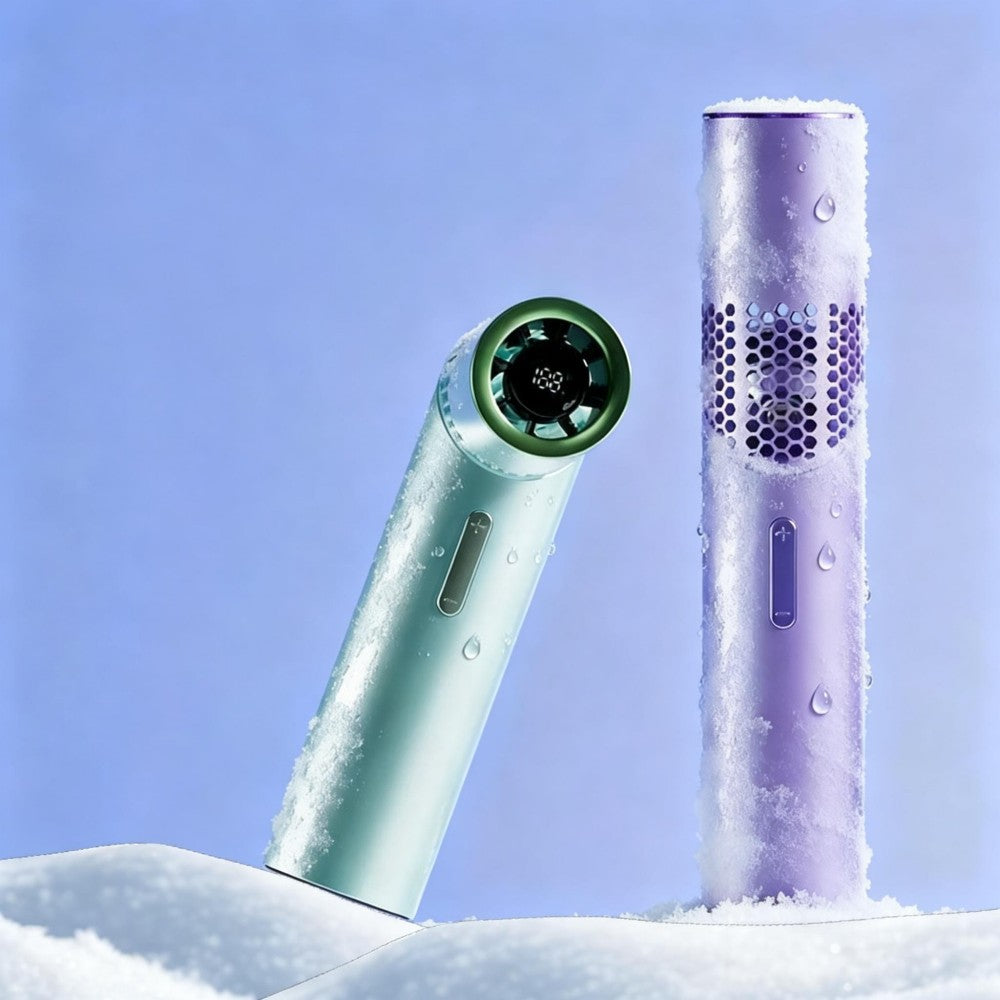 LuxeWand Compact Lipstick-Style Fan - with Stepless Turbo Airflow (Lavender Mist / Pearl White / Mint Green)